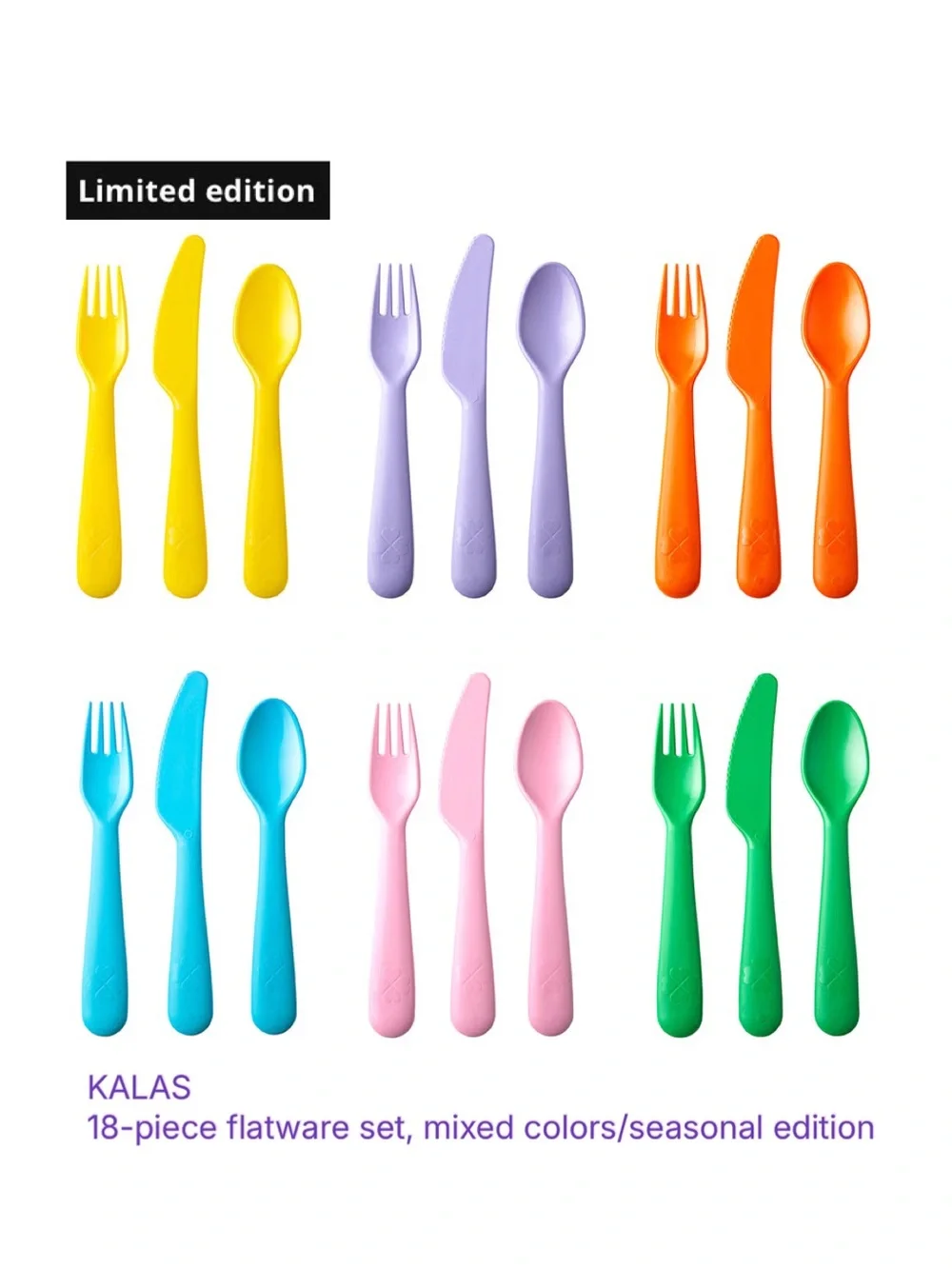 Assorted Color Plastic Cutlery Set - Multipack Party Utensils